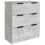 vidaXL Buffets 3 Pièces gris béton bois d'ingénierie
