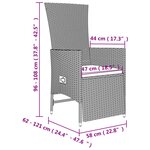 vidaXL Ensemble à manger de jardin et coussins 9 Pièces beige Poly rotin
