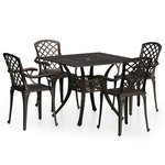 vidaXL Ensemble de bistro 5 Pièces Aluminium coulé Bronze
