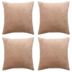 vidaXL Housses de coussin 4 Pièces Tissu 80x80 cm Beige