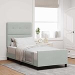 vidaXL Lit à ressorts avec tête de lit Gris clair 90 x 190 cm Velours