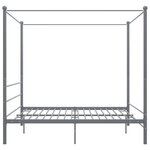 vidaXL Cadre de lit à baldaquin sans matelas gris métal 200x200 cm