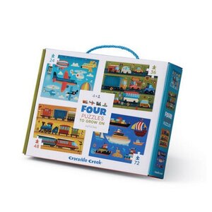 4 puzzles - les vehicules 24  36  48 et 72 Pièces