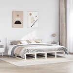 vidaXL Cadre de lit sans matelas blanc 200x200 cm bois massif de pin
