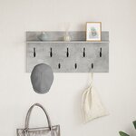 vidaXL Porte-manteau mural avec étagère Montage mural avec stockage Gris béton 80 x 40 x 12 cm