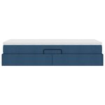 vidaXL Lit avec rangement et matelas Bleu 90 x 200 cm Polyester