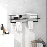 vidaXL Porte-serviettes Noir 95x25x22 cm Fer