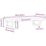 vidaXL Étagère de vasque murale acier et bois massif d'acacia