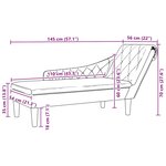 vidaXL Fauteuil long avec coussin et accoudoir droit gris foncé tissu