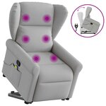 vidaXL Fauteuil de massage inclinable gris nuage tissu