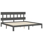 vidaXL Cadre de lit sans matelas gris 200x200 cm bois massif de pin
