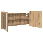 vidaXL Cabinet Miroir LED avec porte chêne artisanal 100 x 12 x 45 cm