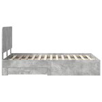 vidaXL Cadre de lit Gris béton 135 x 190 cm Bois d'ingénierie