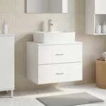 vidaXL Meuble de Salle de Bain Suspendu Blanc 62 5 x 44 5 x 50 cm