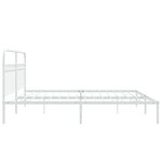 vidaXL Cadre de lit métal sans matelas et tête de lit blanc 200x200 cm
