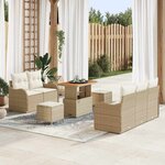 vidaXL Ensemble de canapé de jardin 8 Pièces Beige  Crème 90 x 55 x 71 cm