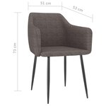 vidaXL Chaises à manger lot de 4 taupe tissu