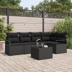 Set de canapé de jardin 6 pièces vidaXL avec coussins en rotin beige