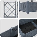 vidaXL Jardinière avec Treillis 5 Pièces Gris clair 120x120x125.5 cm