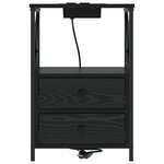 vidaXL Table de nuit avec station de chargement 2 Pièces Chêne noir