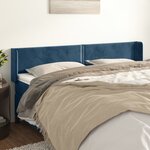 vidaXL Tête de lit avec oreilles Bleu foncé 203x16x78/88 cm Velours