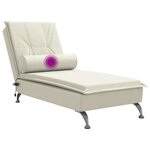 vidaXL Chaise longue de massage avec traversin crème velours