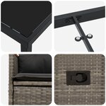 vidaXL Ensemble de salle à manger de jardin de 5 pièces avec coussins en résine poly gris