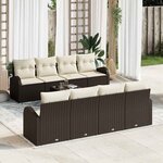 vidaXL Ensemble de canapé de jardin 7 Pièces Marron et beige