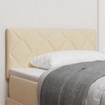 vidaXL Tête de Lit LED Design Blocs de Diamant Crème 100 cm Tissu