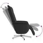 vidaXL Fauteuil inclinable de massage repose-pieds noir similicuir