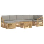 vidaXL Ensemble de canapés d'extérieur 8 Pièces Blanc et gris clair
