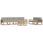 vidaXL Ensemble de canapés d'extérieur 6 pc Blanc et gris clair