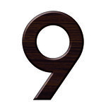 Numéro 9-Numéro adhésif pour boîtes aux lettres - Résine de 3 mm, hauteur environ 50 mm - Taurus (chêne foncé)