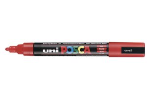 Marqueur pointe conique moyenne posca pc5m 1 8 - 2 5mm rouge x 12 posca
