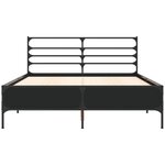 vidaXL Cadre de lit noir 140x190 cm bois d'ingénierie et métal