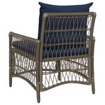 vidaXL Chaise de jardin avec coussins gris  dimensions 60 x 70 x 78 cm  faite en poly rotin.