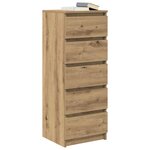 vidaXL Buffet et tiroirs chêne artisanal 37 5x35x99 cm bois ingénierie