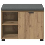 vidaXL Banc d'entrée avec coussin Uni Chêne artisanal 60 x 38 x 46 cm
