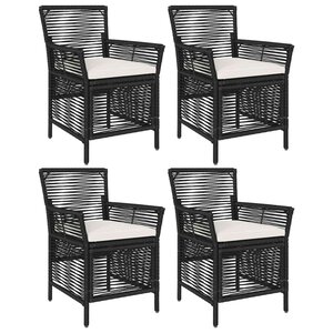 vidaXL Chaise d'Extérieur 4 pc Noir et Crème polyrotin