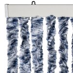vidaXL Rideau anti-mouches bleu et blanc 100x200 cm chenille