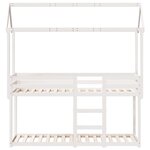 vidaXL Lit superposé avec toit blanc 90x200 cm bois de pin massif