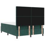 vidaXL Lit Box Spring avec Matelas & Banc Vert Foncé 140x200 cm Velours