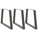 vidaXL Pieds de table à manger en forme de V 3 pièces Anthracite 90 x (72-73 3) cm Acier