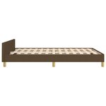 vidaXL Cadre de lit avec tête de lit Marron foncé 140x200 cm Tissu