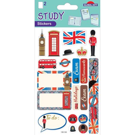 20 Stickers et étiquettes - Bullet journal et Agenda - Londres - Dorures