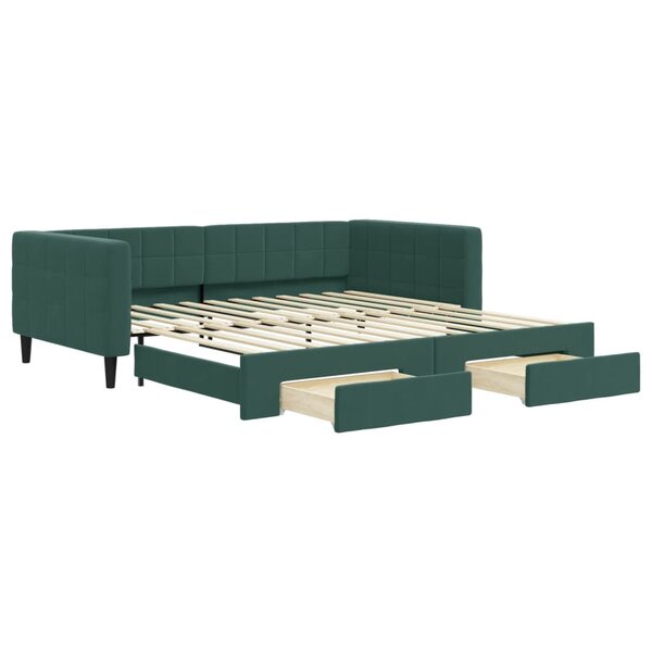 vidaXL Lit de jour avec gigogne et tiroirs sans matelas 100x200 cm