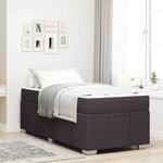 vidaXL Cadre de lit avec matelas Marron foncé 90 x 190 cm tissu
