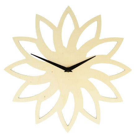Horloge ronde en bois soleil 30cm