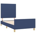 vidaXL Cadre de lit avec tête de lit Bleu 90x190 cm Tissu