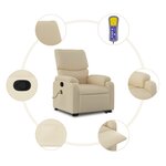 vidaXL Fauteuil inclinable de massage Crème Tissu